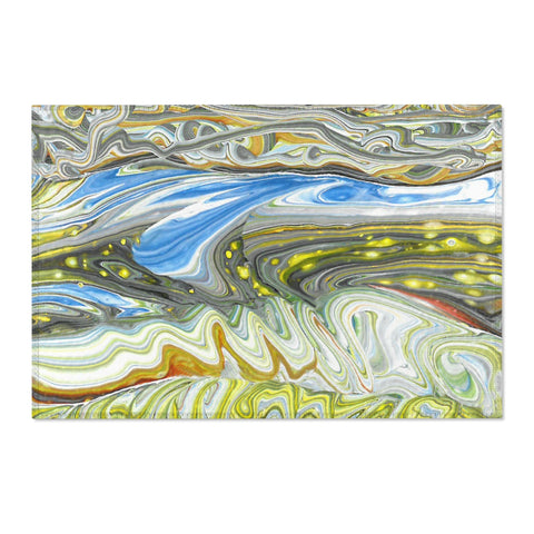 Spring storm abstract art area rug