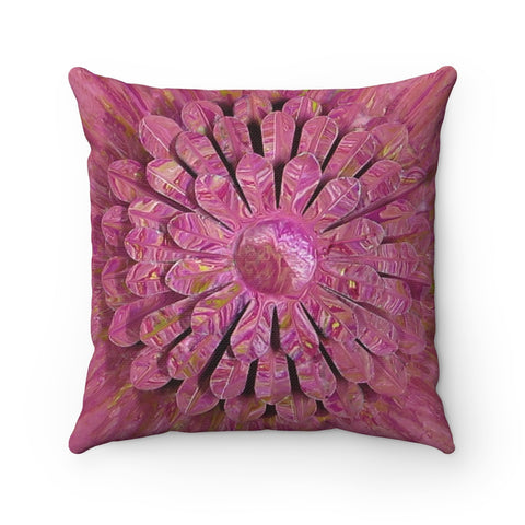 Pink flower pillow