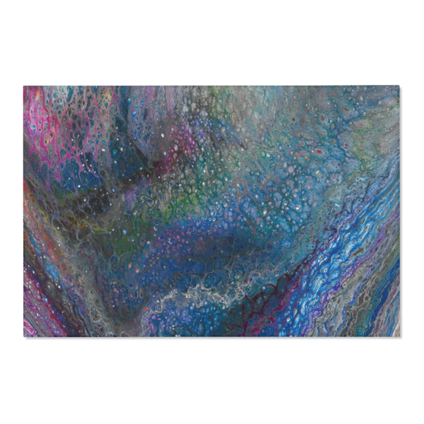 Blue galaxy abstract area rug