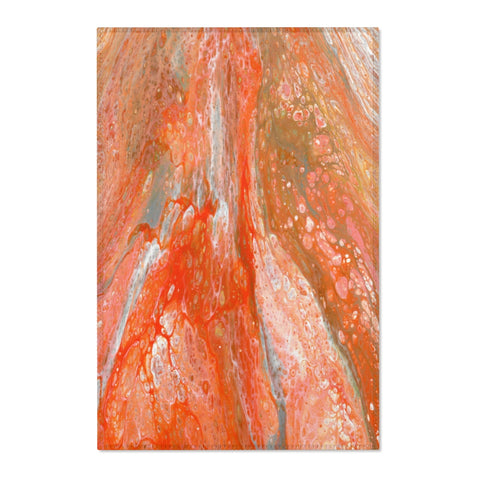 Orange abstract art area rug