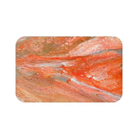 Orange abstract art bath mat