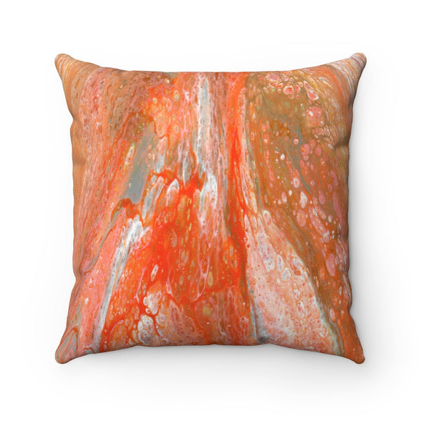 Orange abstract art pillow