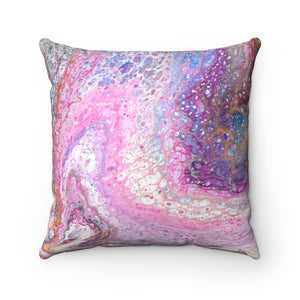 Pink galaxy abstract art pillow