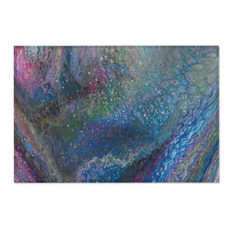 Blue galaxy abstract area rug