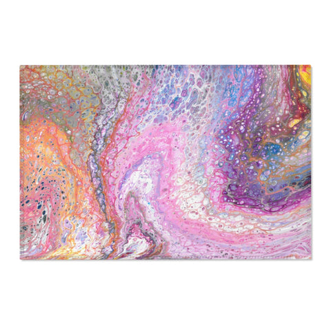 Pink galaxy abstract art area rug