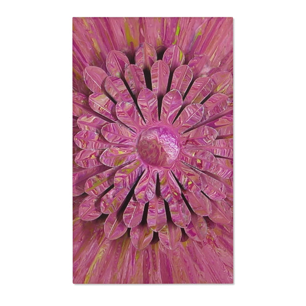 Pink flower area rug