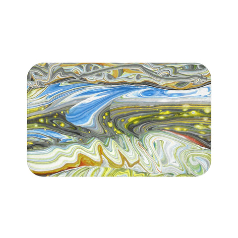 Spring storm abstract art bath mat
