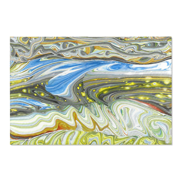 Spring storm abstract art area rug