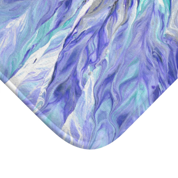 Lavender art bath mat corner closeup