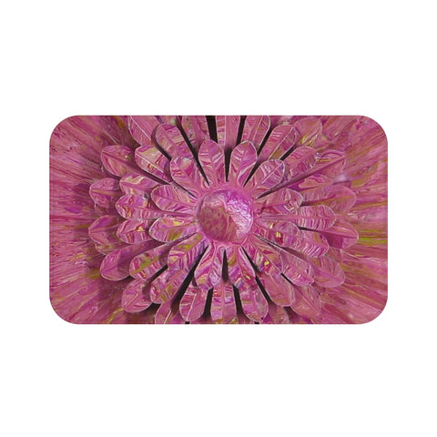 Pink flower bath mat