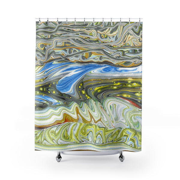 Spring storm abstract art shower curtain