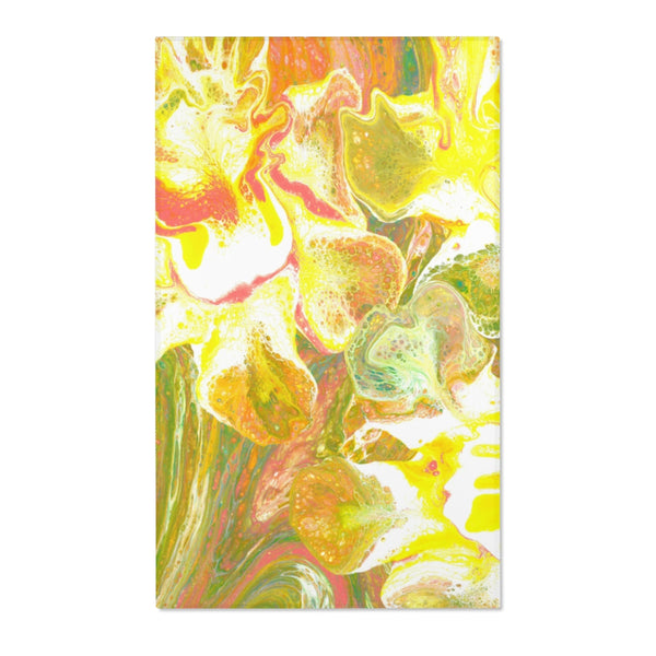Daffodil abstract art area rug